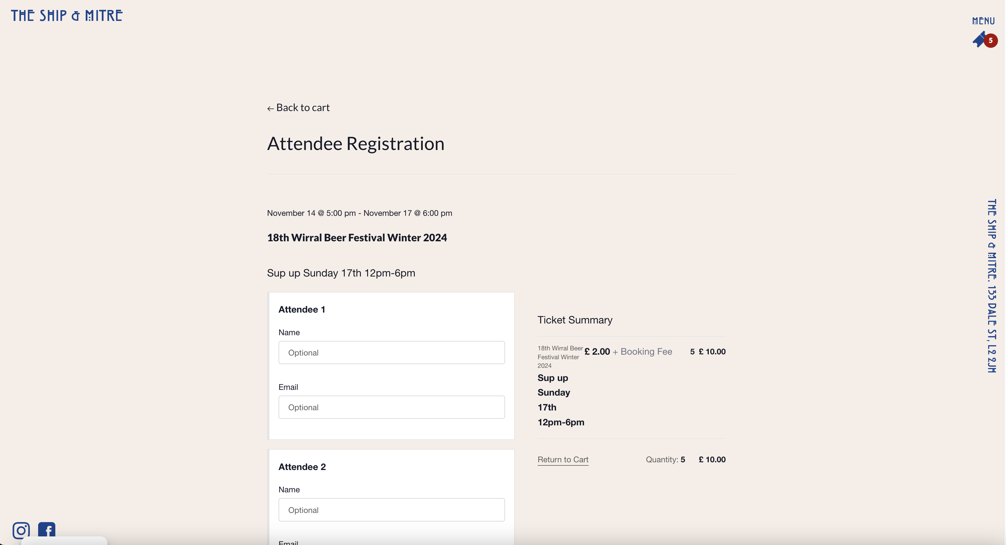 TIcketing Solution for The Ship and Mitre